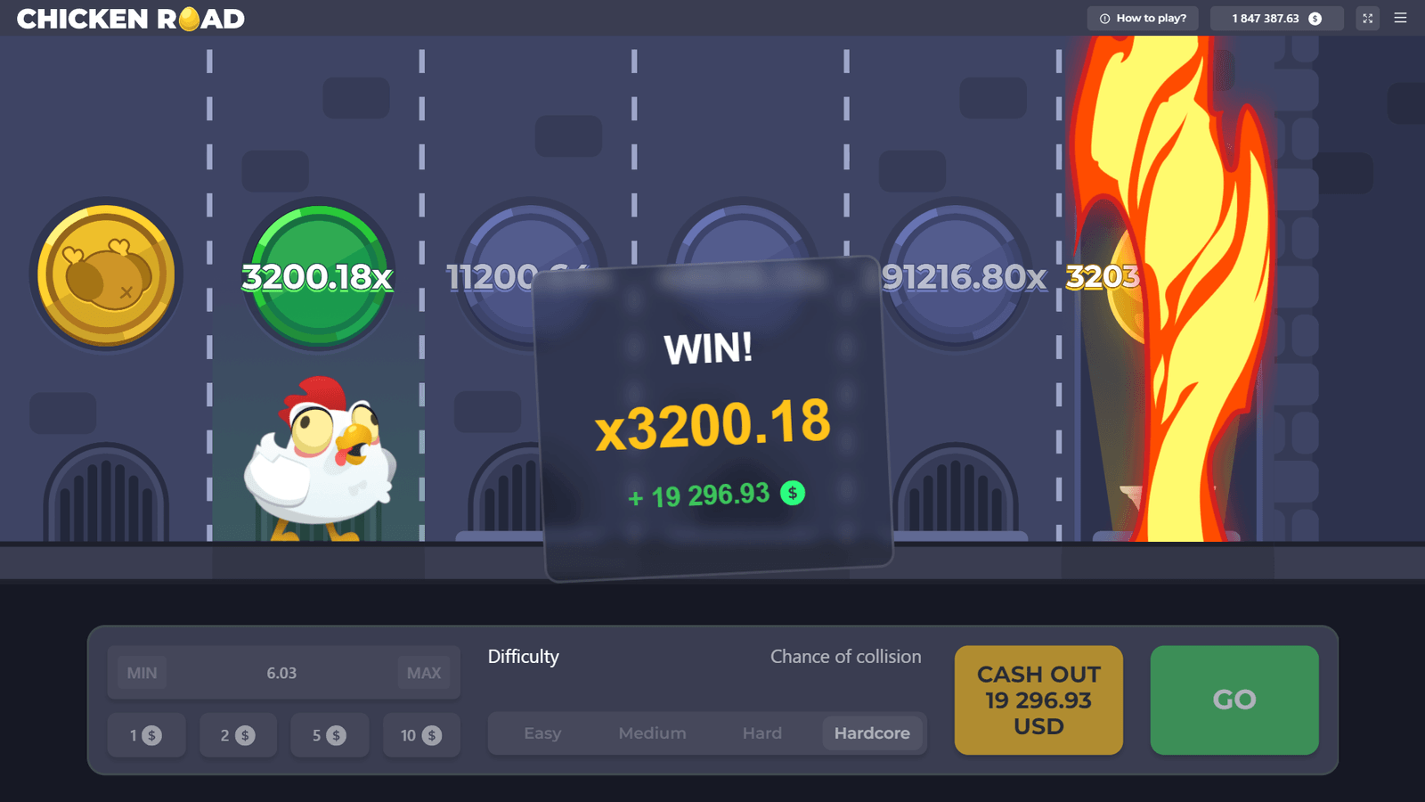 ChickenRoad büyük kazançlar